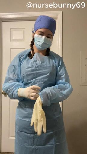 Surgical PPE Glove Up from Black Scrubs