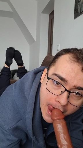 Sucking Your Cock Until You Cum in My Mouth Dildo