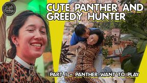 CUTE PANTHER AND GREEDY HUNTER - PART 1 - PANTHER WANT TO PLAY - Sage Tied Up Tightly, Collared, Ballgagged, Petted, Breath Controlled, Collared, Spanked, Clitor Stimulated, Got Orgasm And Struggled - MP4 1080 HD