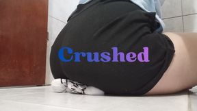 Crushed by a butt in short shorts