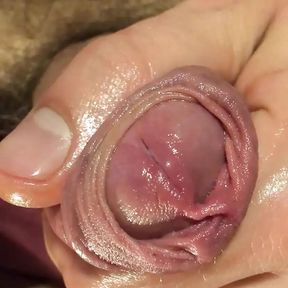 Hump and Jerk the Foreskin to Cum, Close Up