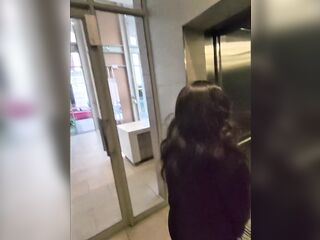 Shy Hotty Gets Convinced in Elevator to Gulp a Stranger's Cum