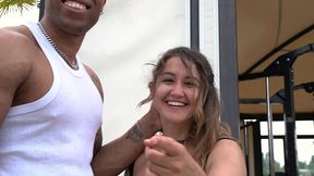 behind the scene #197, submissive italian slut deianira festa, first interracial balls deep anal, rough sex, gapes and facial