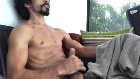 Muscle Man Jerks Off By Pool Until He Pops Big Thick Load