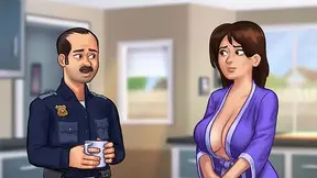 HOT MOM officer delivers bad news in cartoonish game setting