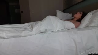 Early Morning Masturbation in Hotel Bed
