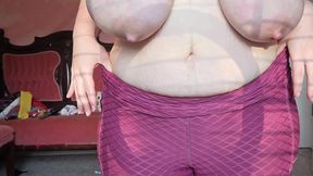 Oiled Body and Leggings Tease