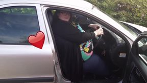 BBW SSBBW struggles to fit in car + bloopers