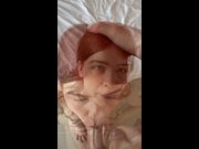 My 18 year old redhead stepsis gives me a blowjob. POV