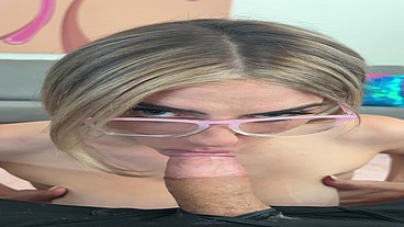 Blonde Busty Teen Graycee Baybee Sucks Me Off on Break from Filming