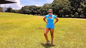 she showed off her beautiful body in a public park and didn t miss the opportunity to once again give her ass in a forbidden place in broad daylight. vagninho e luna oliveira