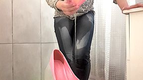 Desperate Pee in My Jeans and Pink High Heels