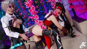 Cosplay Ksu Colt gets a double-dose of anal fun