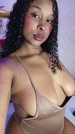 Curvy naked woman performs on stage