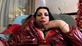 A hot pantyhose slut wants many presents from Santa