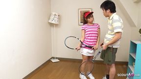 Cute Japanese Tennis Teen seduce to Creampie Fuck by her Coach