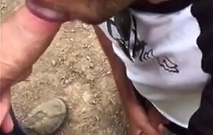 Fat Cock Sucking in the Woods by Horny Amateur