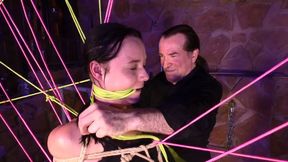Halloween Special - Elbows touching Spider Net Predicament Bondage Challenge for Roxy - Part 2 wmv HD