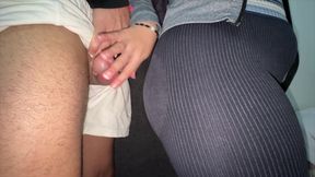 Big-assed Girl Grabs a Stranger's Cock in the Store