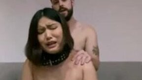 BDSM Asian slave babe vs white shaft