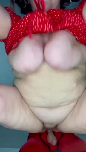 Fat hairy juicy pussy drips cum after being bent over and fucked 💦