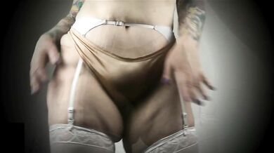 Thick Aussie MILF Tears Through Satin Panties Thong Fetish Madness