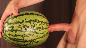 water melon cum - fucking a melon and cumming