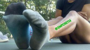 Did you miss Me, doggie? | Ebony FemDom bullies you for your sweaty sock addiction