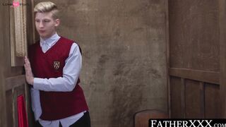 FatherXXX.com - Twink's wet blowjob leads to a raw, religious experience with a horny