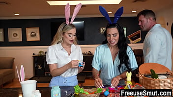 Hot friends used by horny stud during easter preparation