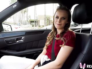 Real Teens - small teen Jillian Janson car flashing
