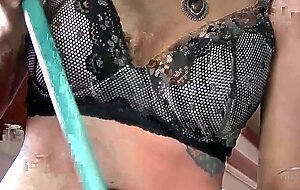 Super hot amateur Rhys Adams in the kitchen showing off her hairy showing off her hairy pussy