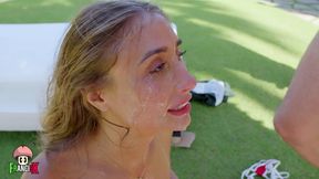 The Beautiful Lilly Phillips Receives an Intense Blowbang Until She Ends up Full of Cum