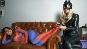 Spider Woman (Weronika) Is Ticklish And Catwoman Sophia (From Ukraine) Uses It - Part 2