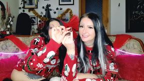 Two Christmas Goddesses. Dominatrix Nika and DarkspaceSolar humiliate your small penis.
