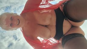 Stockinged seductions outdoors