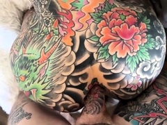 Intense anal therapy session for amateur tattooed wife