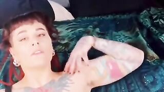 Tattooed sluts W/ Split Tongue— Twat Play Masturbation Watching Porn sixty-nine Position Oral Sex