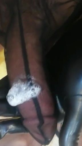 Cum & Piss in Black Nylon and Leather Promo