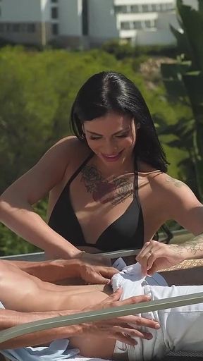 Poolside Threesome with Clara Mia and Popiense Mary