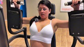 Brunette gym girl has a post workout cardio with her crush POV