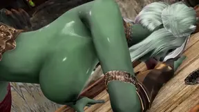 Manara&#039;s Gloryhole Adventure Skyrim 3D Animation Dark Green Skin Color Edit Smixix