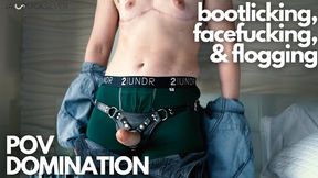 POV Domination: Domme Flogs You and Makes you Lick Her Boots and Suck Her Strap - 720