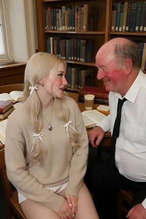 Hot granny seduces young blonde with a surprise kiss