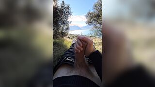 Outdoor masturbate with a sight