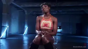 Sexy babe shocked by electric wand, giggles and cums hard