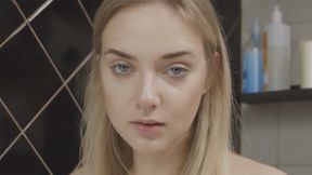 Cute babe and her hot morning routine