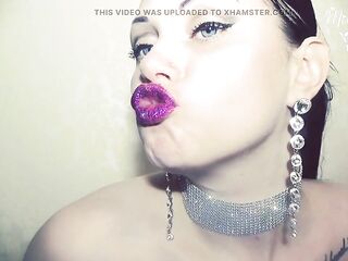 Purple wild lip smelling and grimaces