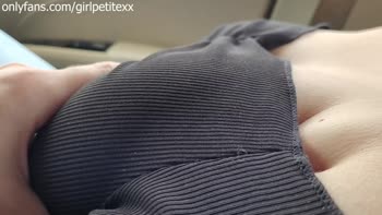 Public Pleasure: Hard Nipples and Big Natural Boobs in Black Top