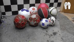 Soccer balls under metal heels 6